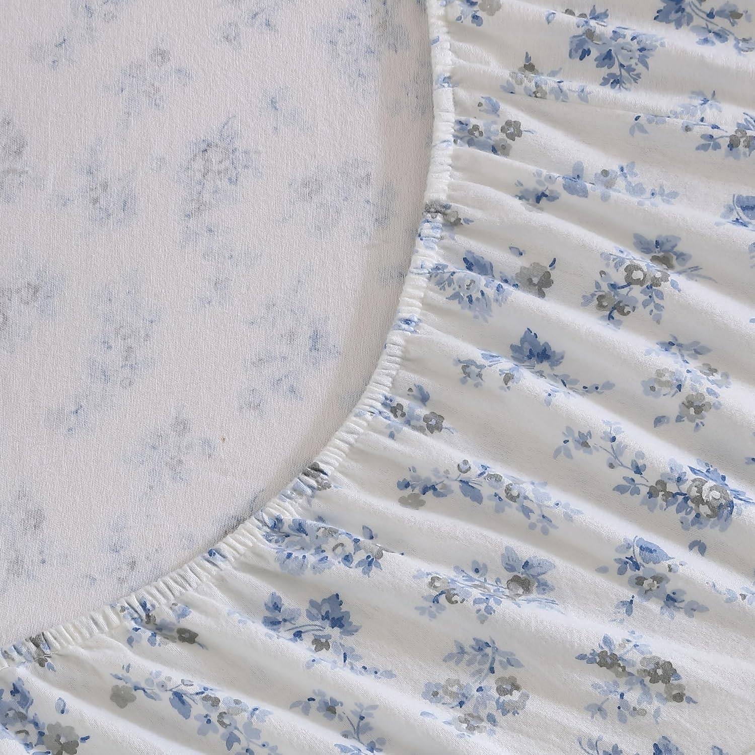 Laura Ashley - Twin Sheets, Cotton Flannel Bedding Set, Brushed for Extra Softness & Comfort (Audrey Grey, Twin)