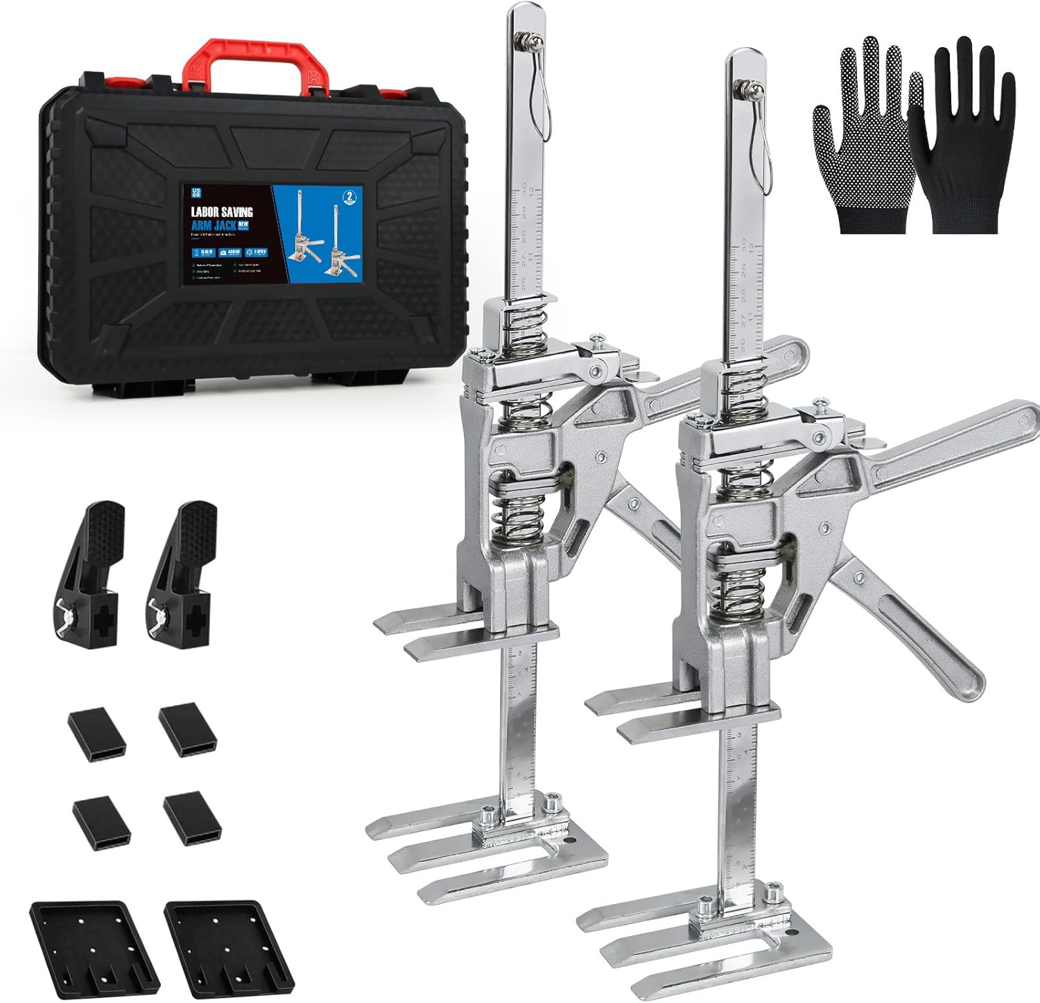 USOR 2Pack Labor Saving Arm Jack, Furniture Lifter Hand Lifting Tool Jack, Jacks for Furniture, Heavy Load Furniture Lifter, 440LB Arm Jack for Doors, Drywall, Woodworking image number 6