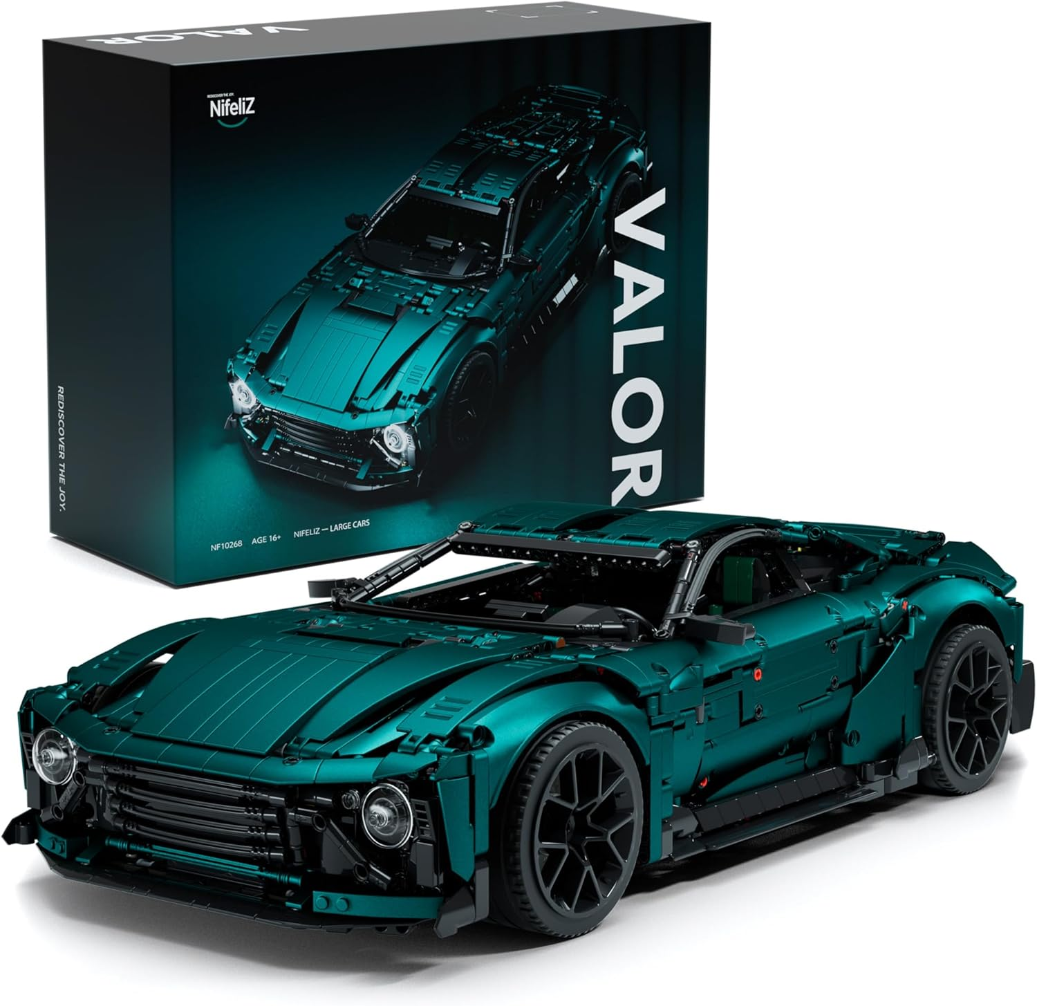 Nifeliz Valor Sports Car Building Set for Adults, 1:8 Scale Model Car to Build and Display, Home or Office D&eacute;cor, Collectible Gift (3374PCS, NF10268) image number 1