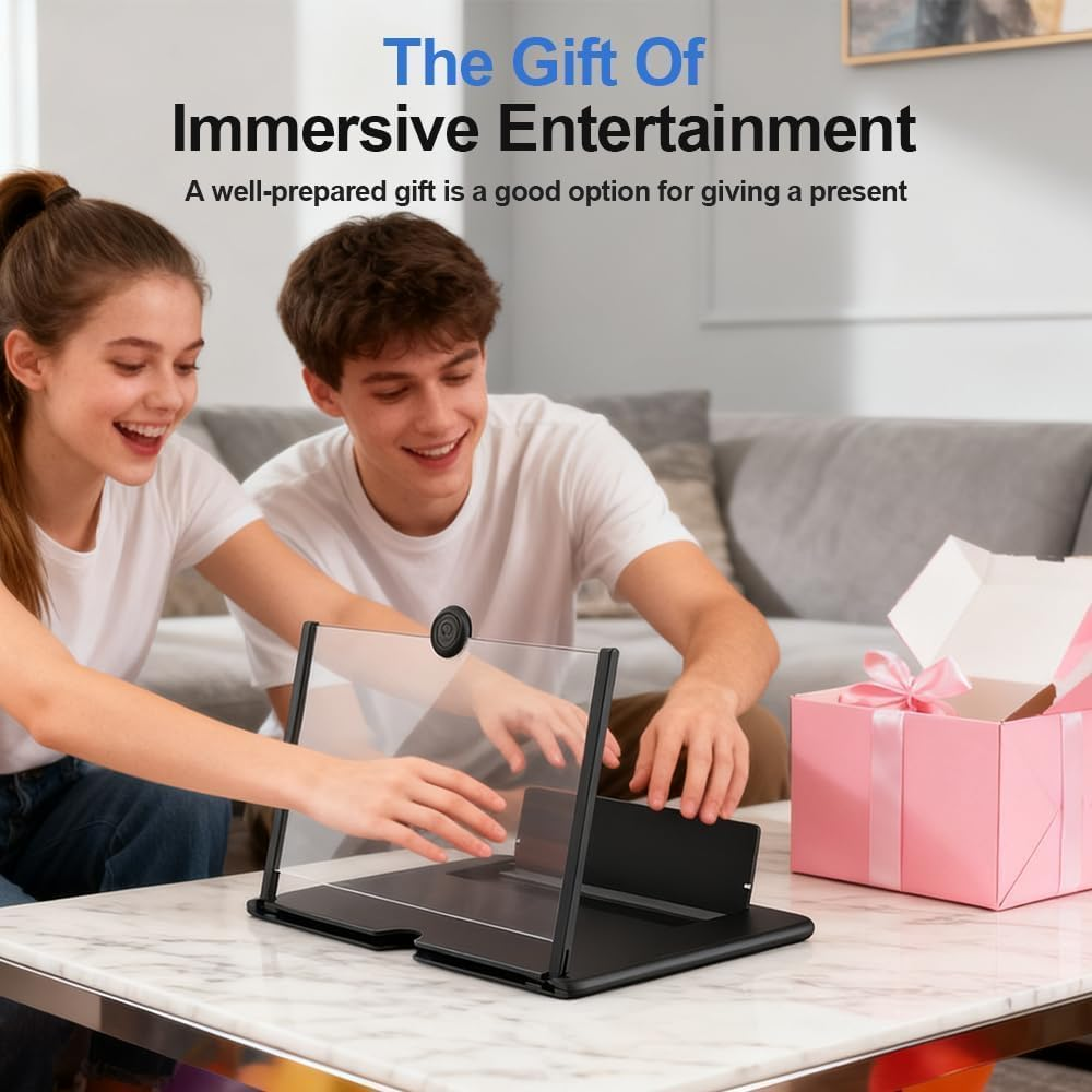 T Tersely 2026 Upgraded Big Screen Phone Magnifier, Ultra HD Screen Amplifier with Foldable Stand, Portable Mobile Phone Projector for Movies, Gaming, Compatible with All Smartphones (16 Inch) image number 6