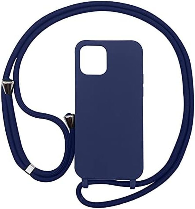 Compatible for Iphone 13 Case,Silicone Crossbody Cover TPU Shell Adjustable Cord Lanyard Slim Stylish Shockproof Case-Wine Red