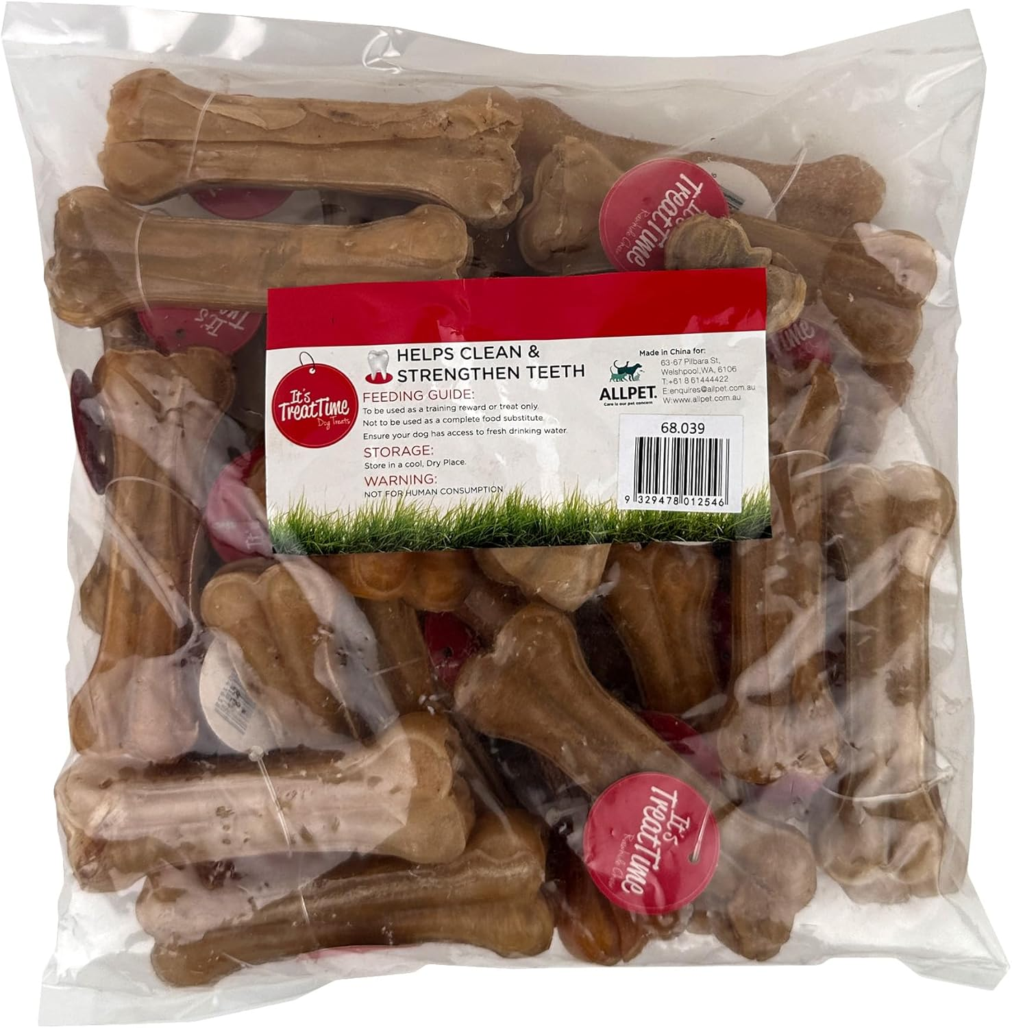It'S Treat Time Dog Rawhide Bone Pressed NAT 11Cm (25 Pack) - Long-Lasting Dog Treats, Dental Chews for Dogs, Teeth Cleaning, Tartar Control, Oral Health