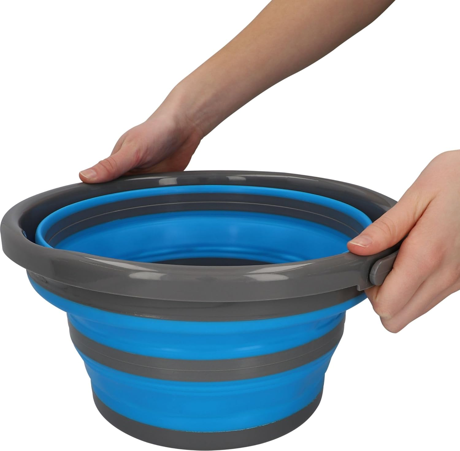 Cartrend 10731 10 Litre Water Folding Household Camping Cleaning Bucket with Spout Carry Handle Foldable Pack of 1, Blue, 10 L