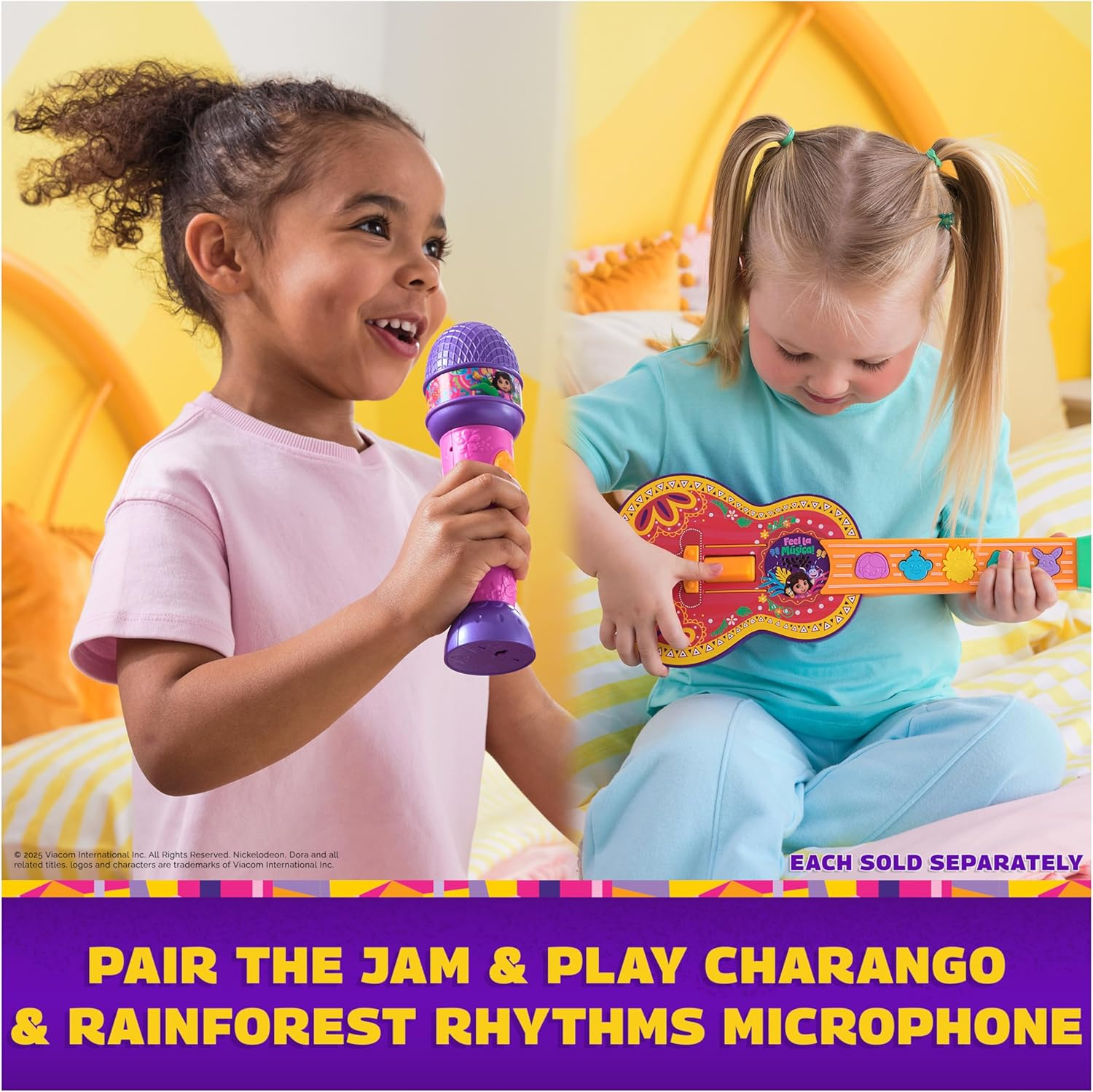 Dora, Rainforest Rhythms Microphone with Music, Sound Fx & Bilingual Phrases, Kids Toys for Girls & Boys Ages 3 and Up image number 2