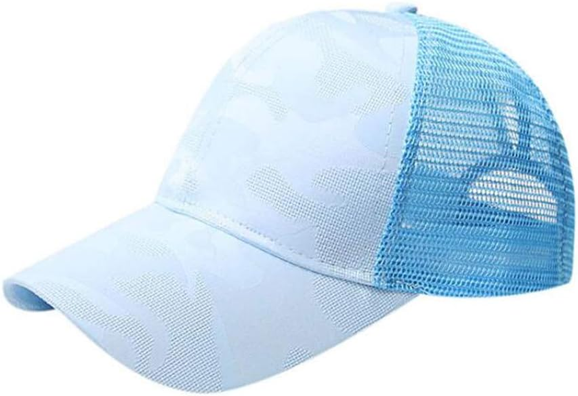 Yizhichu19900502 Womens Messy High Bun Ponytail Camouflage Baseball Cap Adjustable Trucker Hat