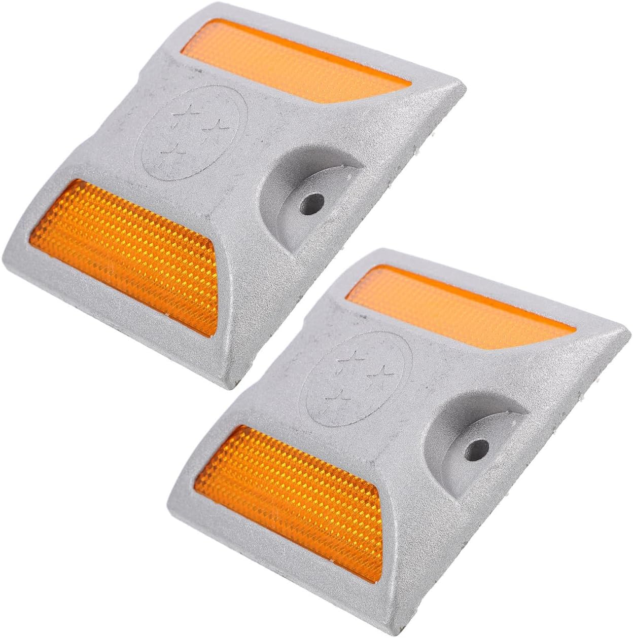 Reflective Road Markers Driveway Marker Road Studs Aluminum Pavement Reflectors Waterproof Nighttime Safety 2 Pack image number 2