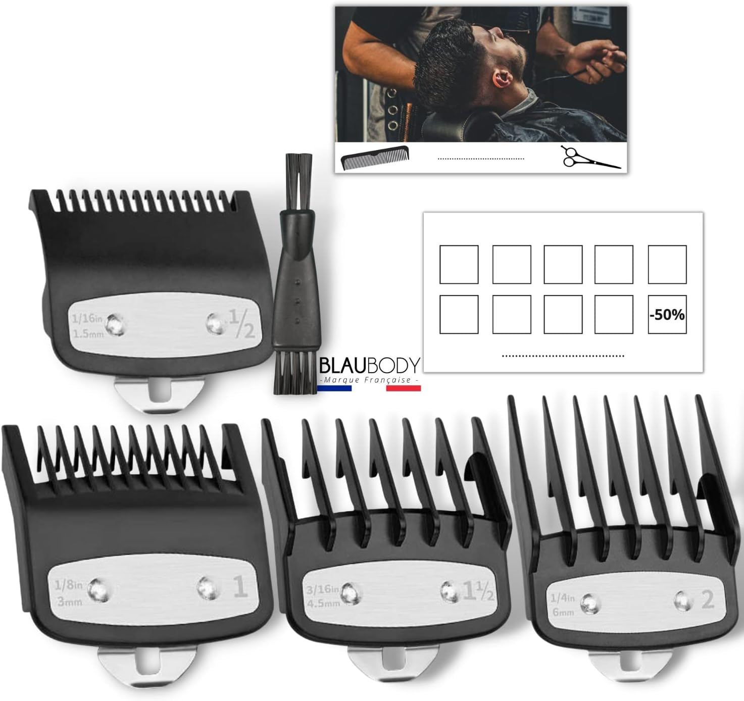 Hair Clipper Comb 3Mm Gradient Compatible with Hair Clippers Wahl ✯ Comb for Lawnmower - Replacement Part - Professional Cutting Head - Barber Accessories Hairdresser Men image number 1