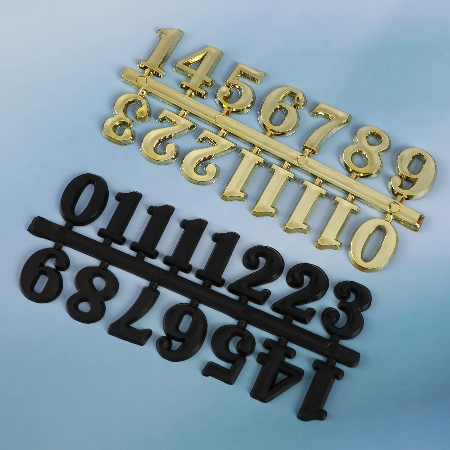 SING F LTD 12Pcs Clock Numerals Kit Clock Numerals Accessories Roman Numerals Arabic Number in Black Silver Gold DIY Digital Clock Numbers for Home Art Decor image number 5