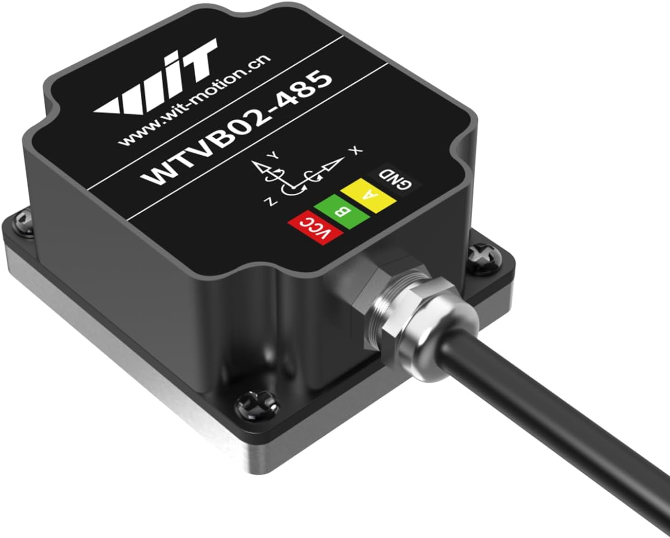 Witmotion WTVB02-485 IP68 Waterproof Vibration Sensor, Modbus 3-Axis (XYZ) Vibration Displacement(30000Um)+Speed(100Mm/S)+Amplitude(180&deg;), for Machinery Analysis (Multi-Connection Vibration Transducer image number 2