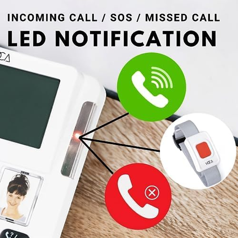 VOCA Big Button Phone for Elderly | CP140 4G Wireless Amplified Telephone | Loud Phones for Hard of Hearing | SOS Wristband | Hearing Aid Compatible Phones | Telephone for Hearing & Vision Impaired image number 4