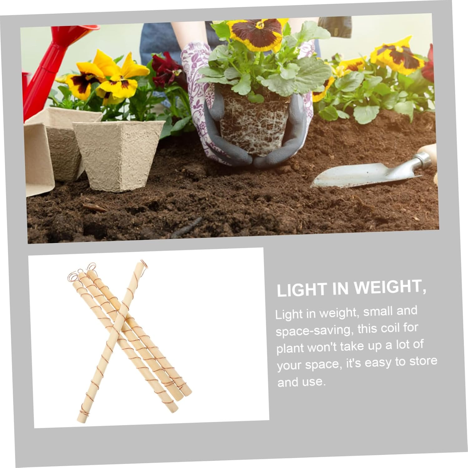 Yardenfun 4Pcs Vegetable Antenna Coils Plant Stake Gardening Coil Antenna for Garden Accessory Optimize Plant Vigor image number 4