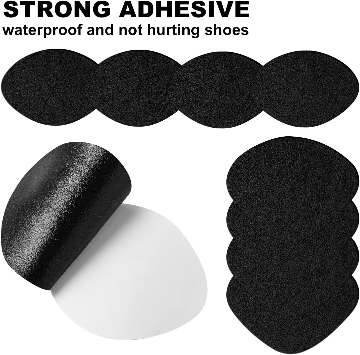 Shoe Hole Repair Patch, Self-Adhesive Sneaker Heel Repair Patch, Black, One Size image number 4