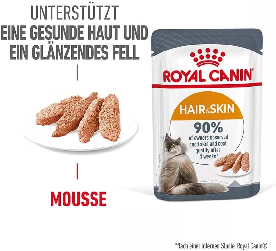 Royal Canin Hair & Skin Loaf Adult Wet Cat Food Pouches 85 GMS 12 Pack image number 3