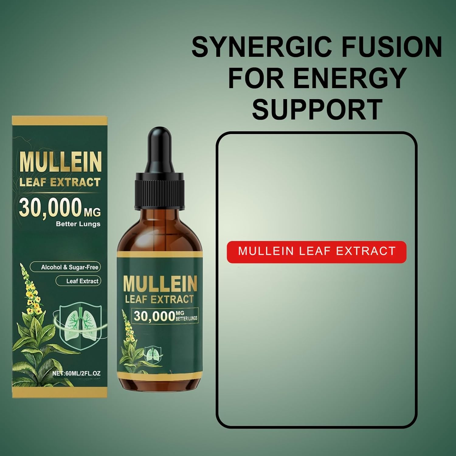 Mullein Leaf Extract Serum, Natural Herbal Liquid Extract, Alcohol-Free Concentrated Botanical Tincture, Traditional Herbal Formula for Daily Wellness, 60Ml Dropper Bottle image number 6
