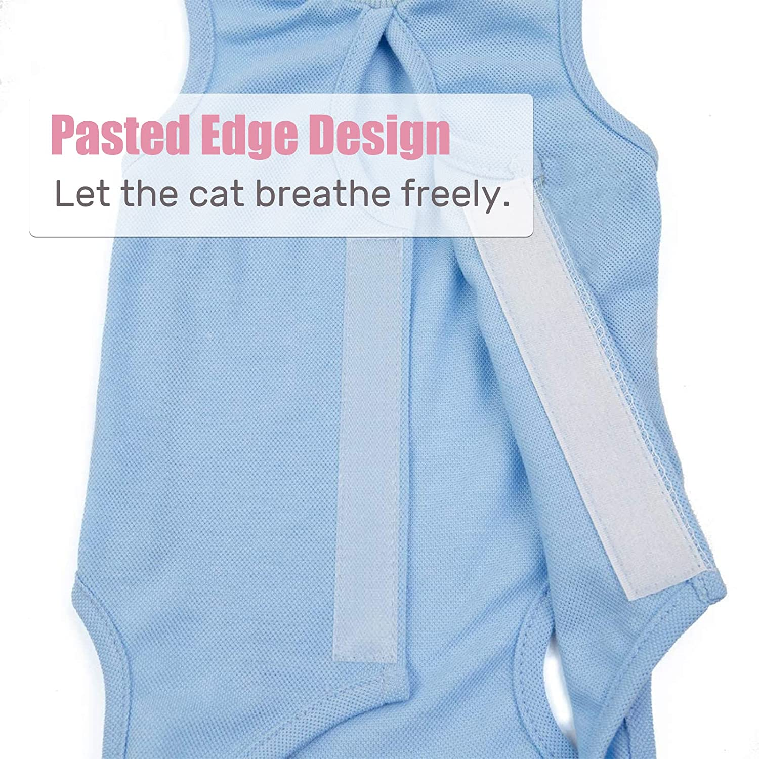 Valuehall Cat Surgical Recovery Suit - E-Collar Alternative, Prevents Secondary Infection, Anti-Licking, V11C09 (L, Blue) image number 6