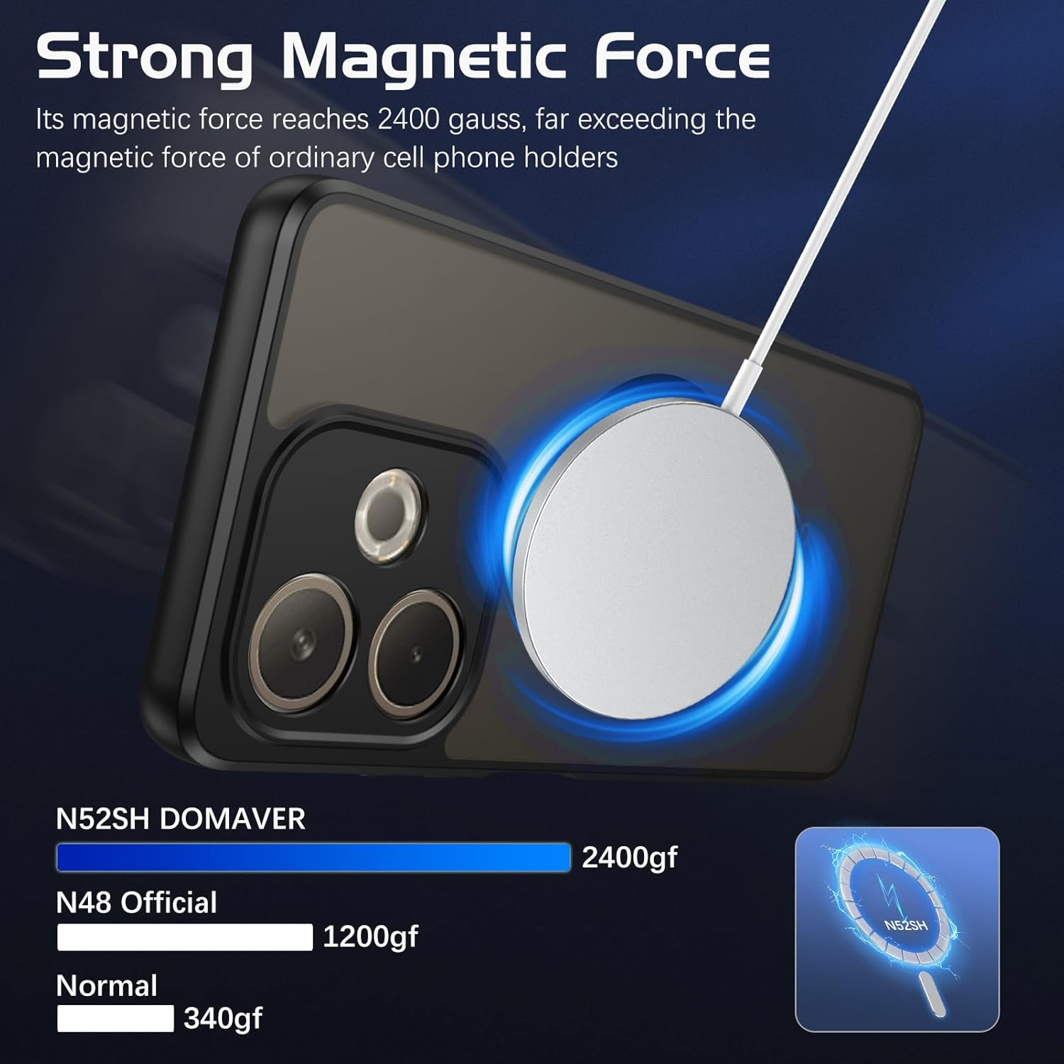 DOMAVER for Oppo A5 Pro Case Magnetic Translucent Matte Back Phone Case, [Camera Protection] Skin-Friendly Touch Slim Shockproof Full-Body Protective Cover for Oppo A5 Pro 5G 6.67 Inch, Black image number 3