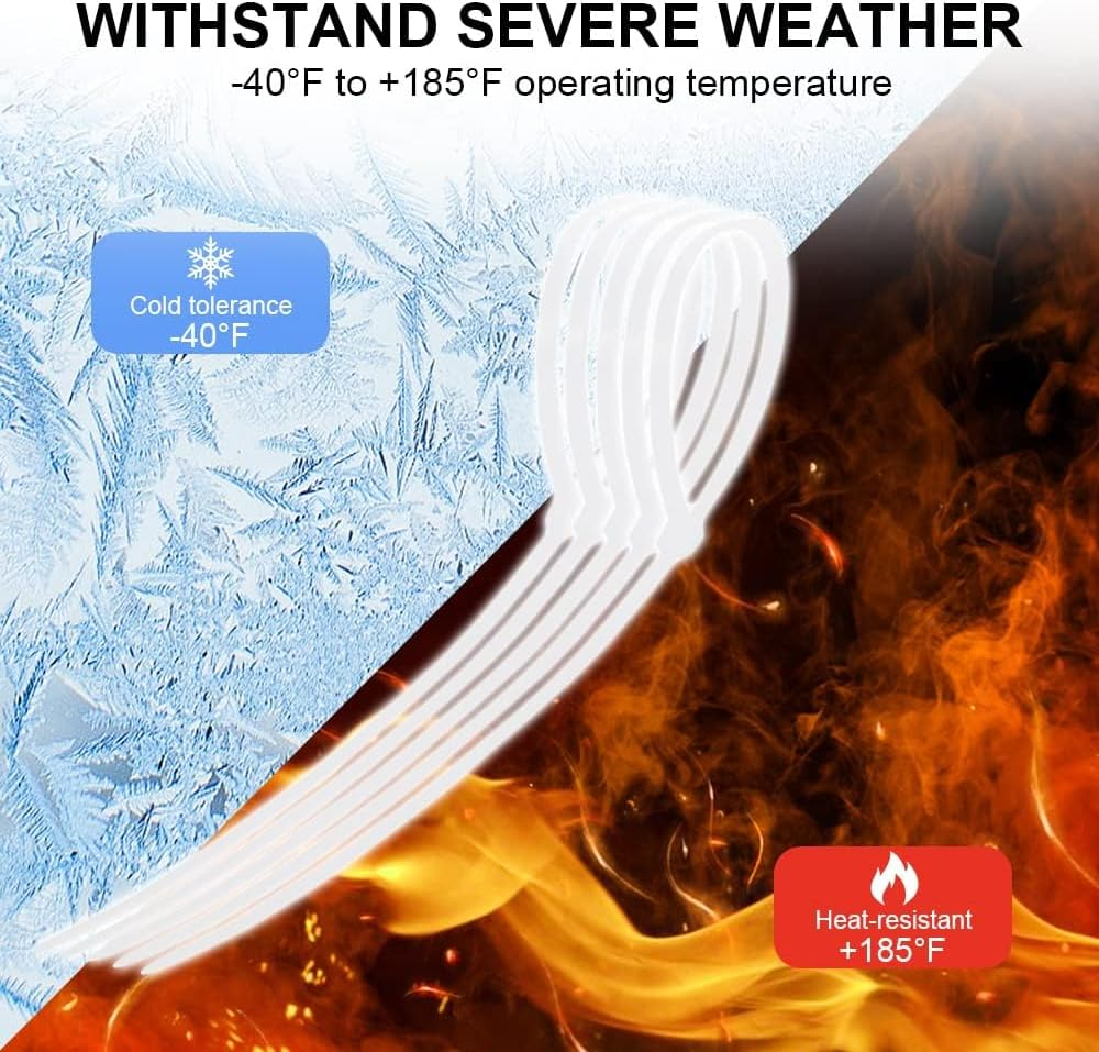 12 Inch Zip Cable Ties (100 Pieces), Self-Locking Premium Nylon Cable Wire Ties,Heavy Duty White, for Indoor and Outdoor by Boacua image number 5