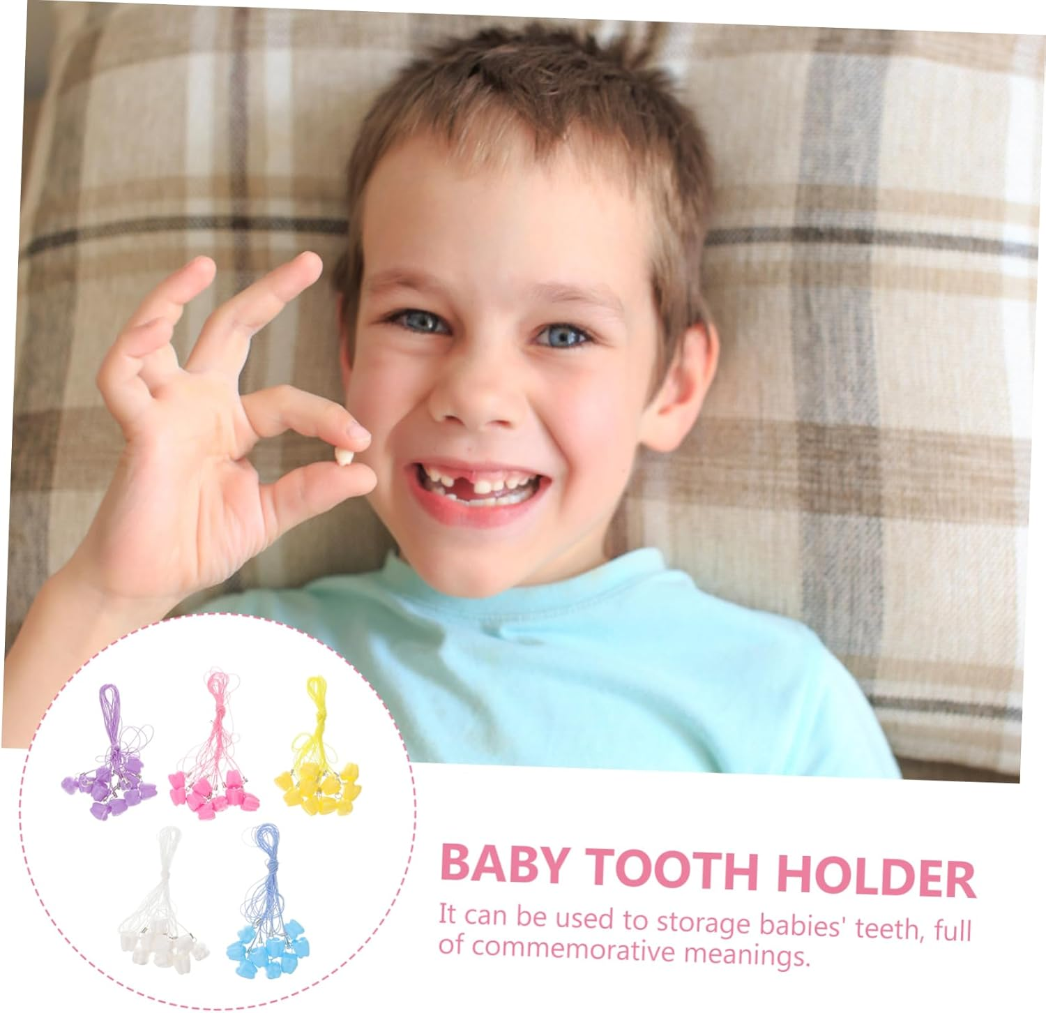 HANABASS 50Pcs Baby Keepsake Tooth Organizer Storage Box for Boys and Girls Small Tooth Storage Case for Collecting Random Color image number 2