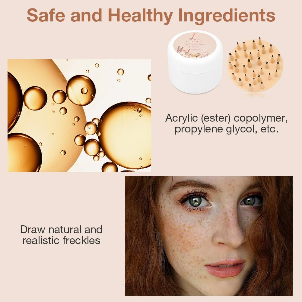 LOPHE Freckle Stamp, Liquid Freckles Pen, Fake Freckles Liquid Air Cushion, Long Lasting Waterproof Quick Dry Lifelike Freckles Marker Makeup(Brown) image number 4