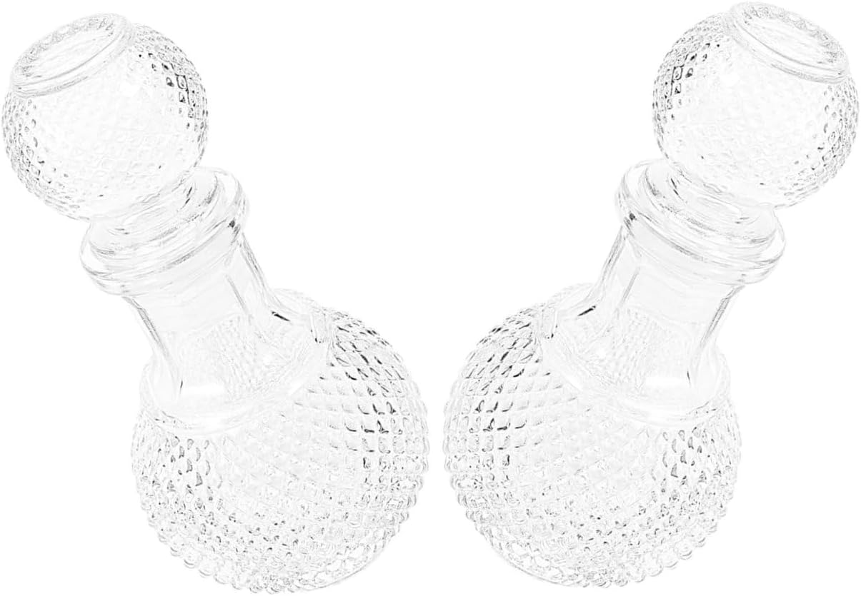 CATIEBYE Whiskey Decanter Set 2Pcs 250Ml Thickened Glass Liquor Bottle Creative Earth-Shaped Design Wine Decanter for Home Bar and Hotel Use image number 1