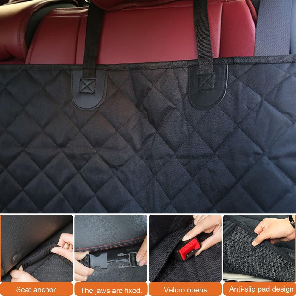 HPAMR Dog Car Seat Cover Hard Bottom, Dog Car Seat Covers for Back Seat, Dog Hammock for Car, Back Seat Pet Cover, Back Seat Extender, Pets Backseat Protector, Back Seat Pets Covers for Dogs image number 5