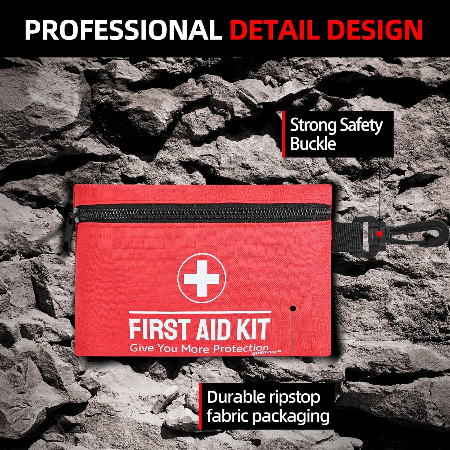 101 Piece First Aid Kit - Camping Essentials, Hiking, Home Essentials, Car Emergency Kit, Hiking Gear, Mini First Aid Kit Travel, Car Essentials, Survival Stuff image number 4
