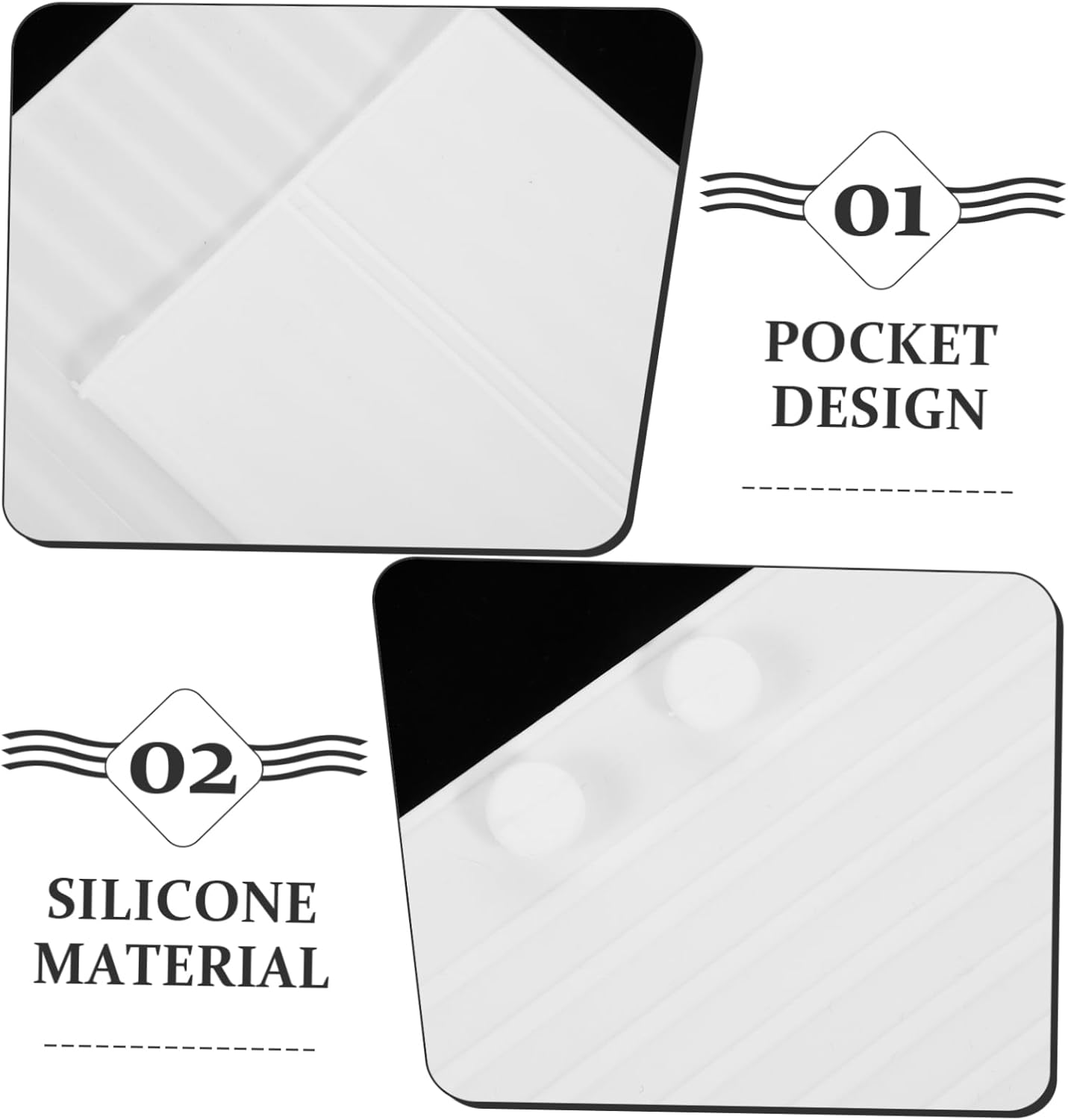 VINTORKY Travel Curling Iron Bag Heat Resistant Silicone Cover for Hair Tools Styling Wand Travel Cover - White image number 3