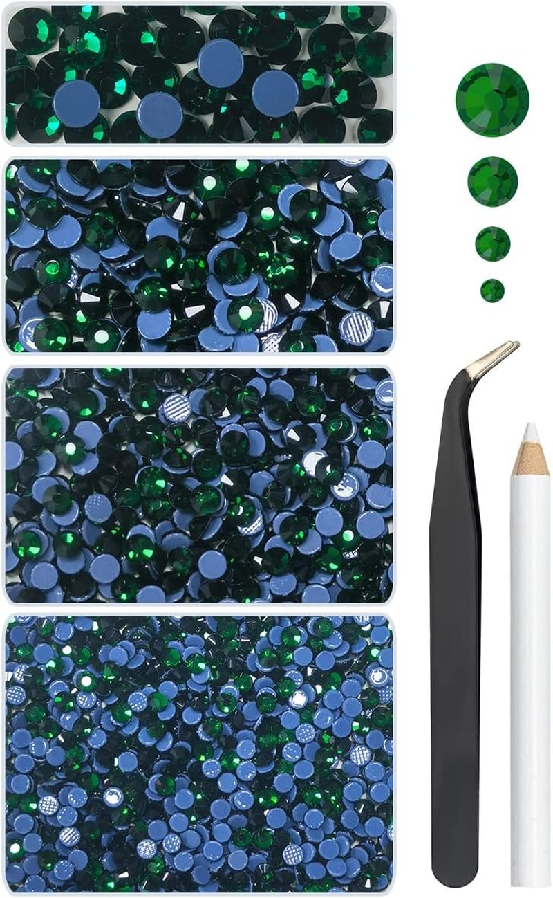 Qiipii Hotfix Rhinestones Flatback Golden Rhinestones for Crafts Clothes 4 Sizes SS10-SS30 Hot Fix K9 Glass round Champagne Gold Crystals Stones Gems W Pick Pen for Crafting Shoes Bag DIY Decoration image number 5