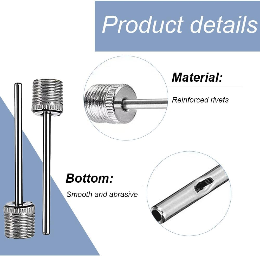 Metal Ball Pump Needle Set, Silver Ball Inflator Needle, Air Pump Needle, Ball Pump Inflation Needle for Football Basketball Netball Rugby Soccer Volleyball Handball(Silver) image number 3