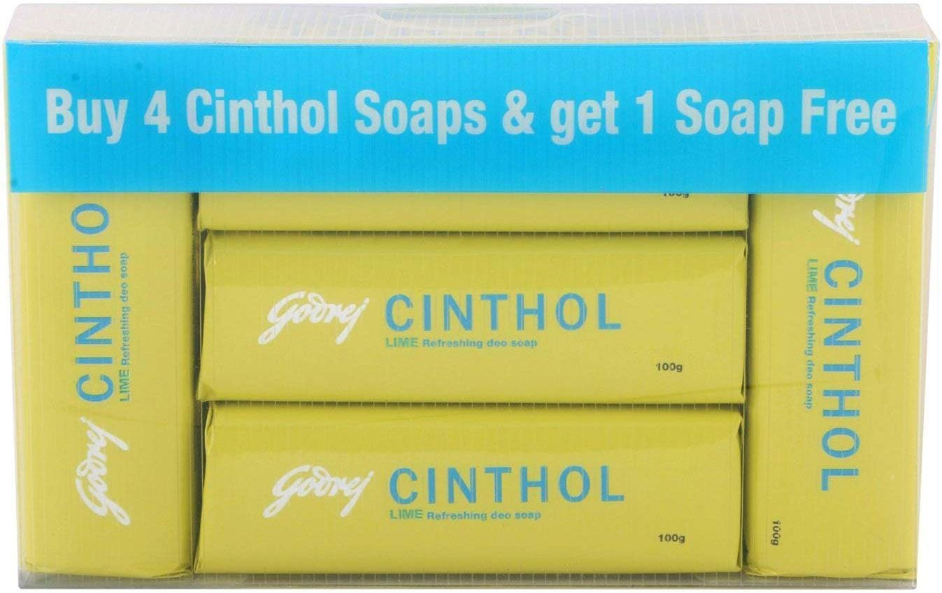 ANMOL COLLECTIONS Cinthol Lime Soap, 100G (Pack of 4) with 100G Free