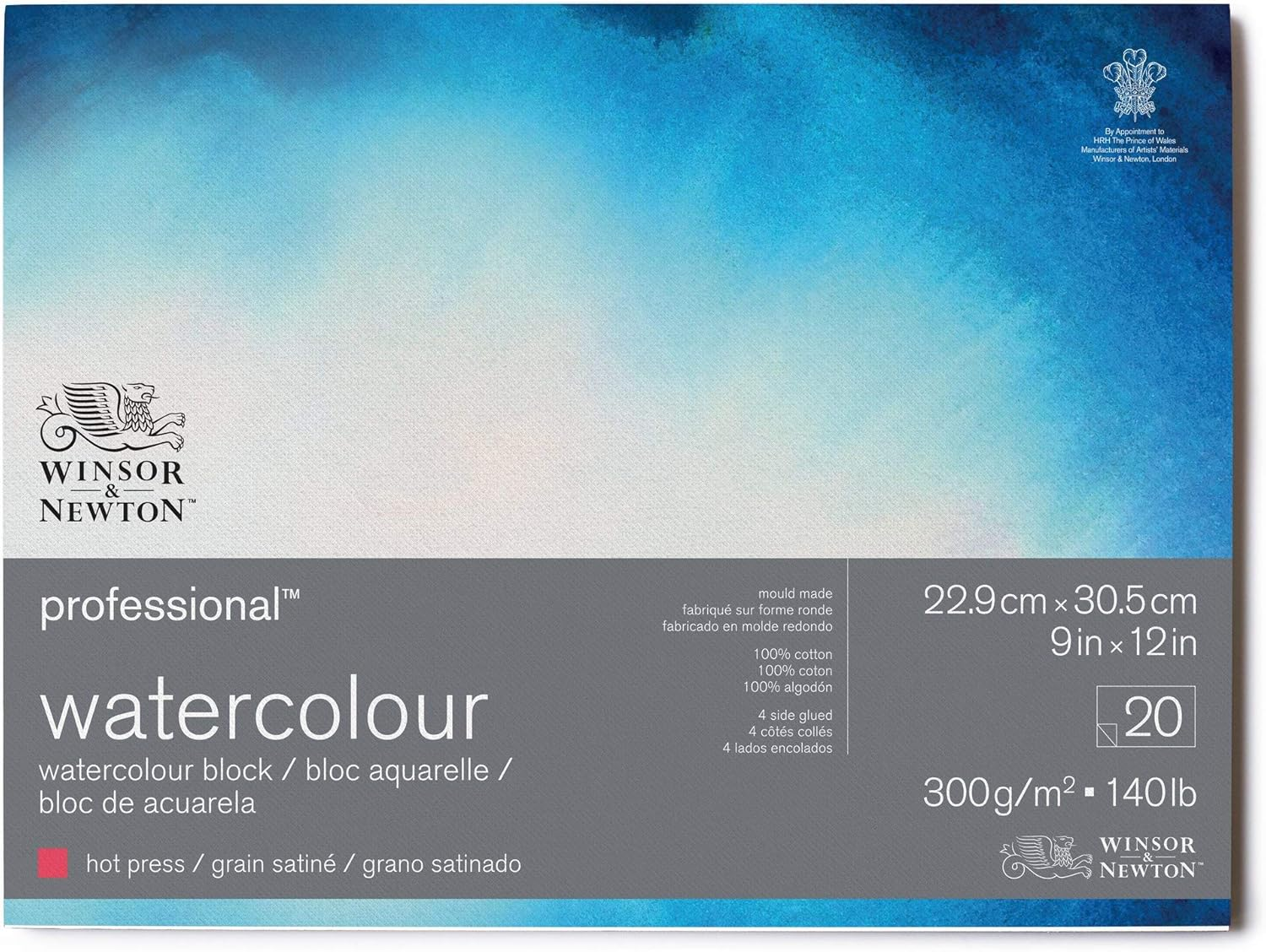 Winsor & Newton Professional Watercolor Paper Block, 12" X 16", Cold Pressed