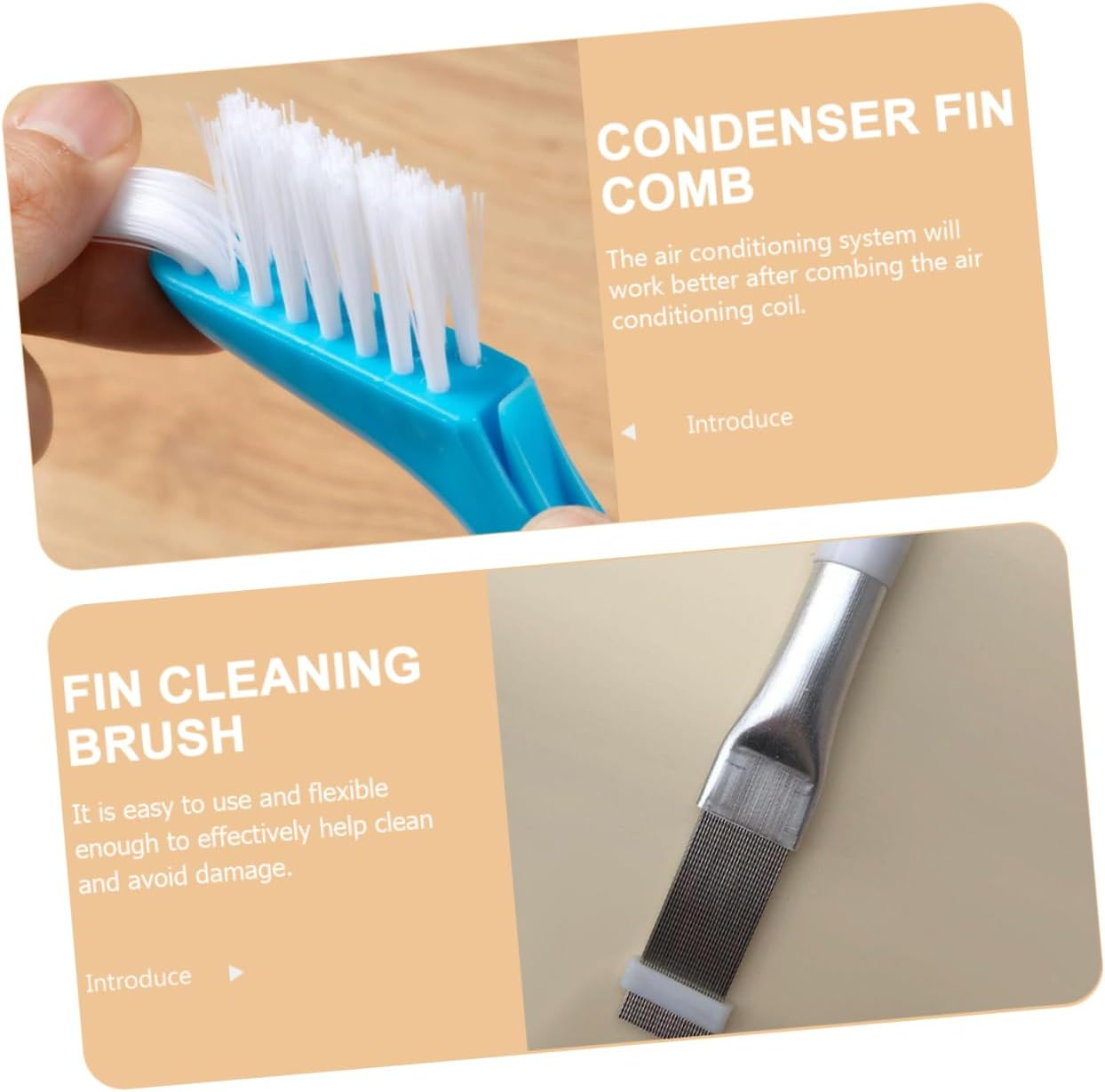 1Set Air Conditioner Fin Combs Condenser Brushes Radiator Cleaners for Fin Combing Essential Tools for Maintenance and Cleaning image number 4