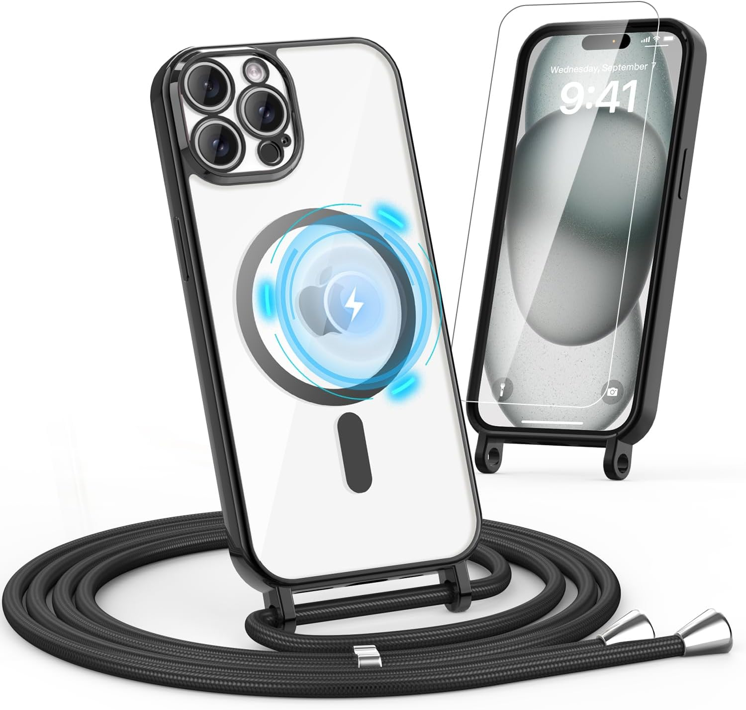 Noyabox Mobile Phone Chain for Samsung Galaxy S25 Ultra Case with Strap, Magnetic Mobile Phone Case for Samsung Galaxy S25 Ultra Necklace Cord Protective Case with Cord for Hanging Case, Pink