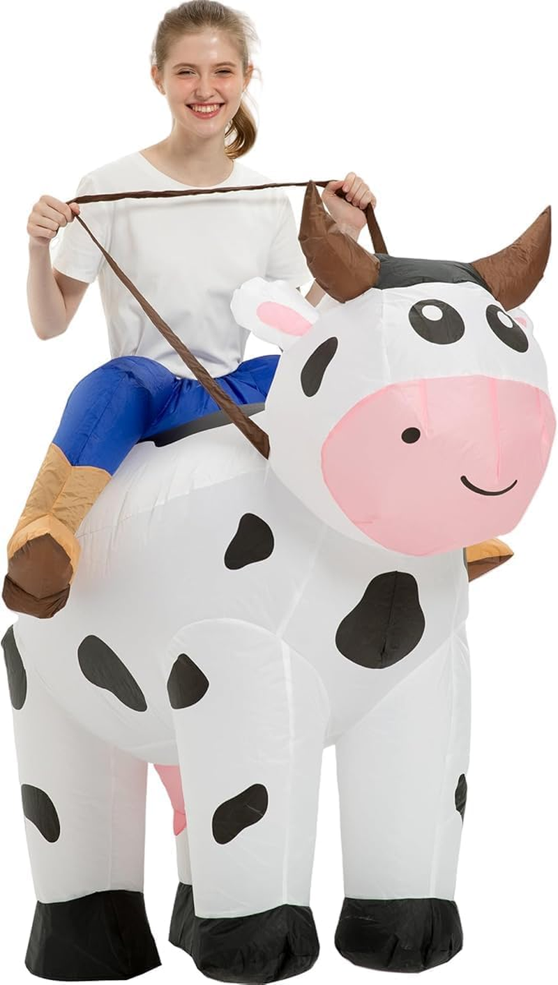 Inflatable Cow Rider Costumes for Adults, Inflatable Cow Costume, Halloween Costumes for Men/Women,Blow up Costume image number 2