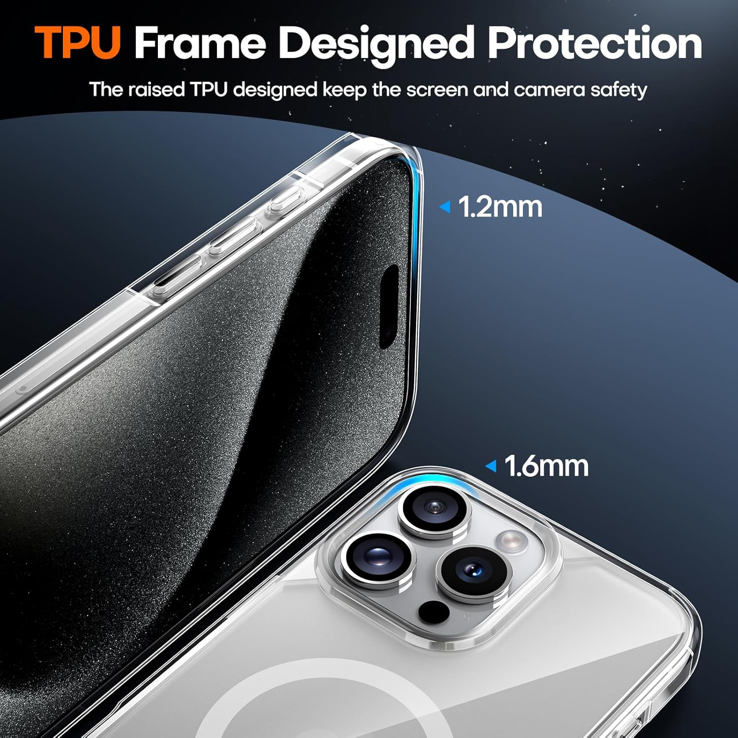TAURI for Iphone 15 Pro Max Case 6.7", Compatible with Magsafe, Military-Grade Protection, [Anti-Yellowing] Shockproof Transparent Back Magnetic Phone Cover - Clear image number 4