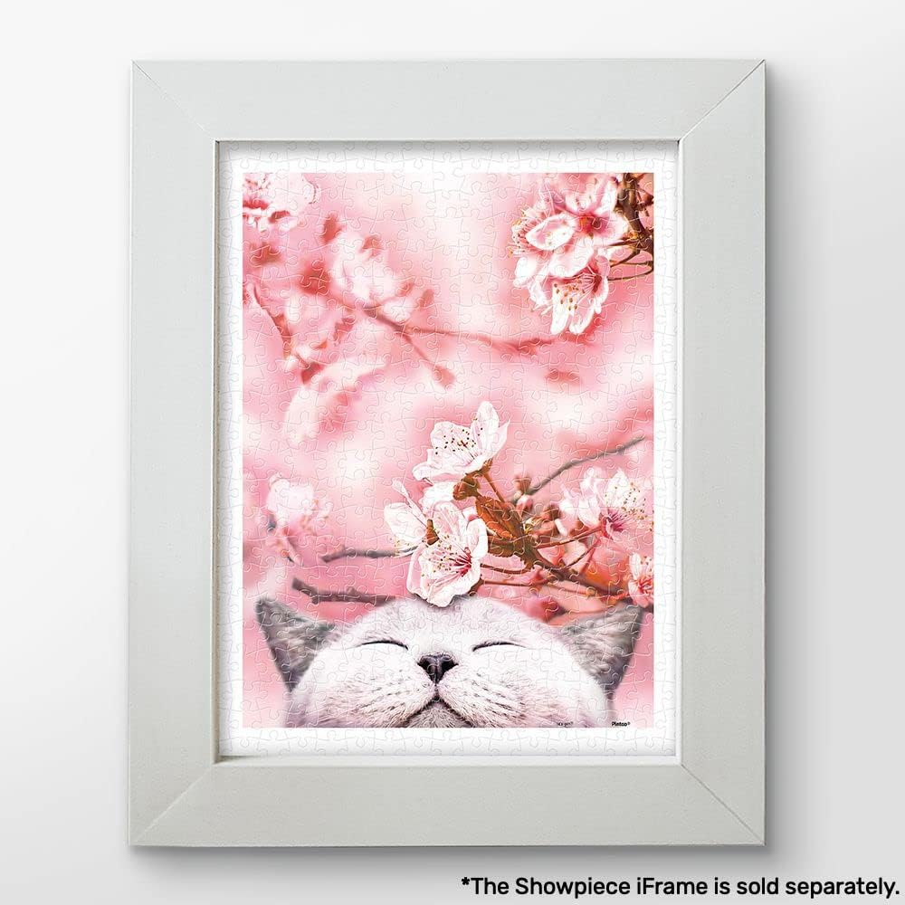 Pintoo Jigsaw Puzzles 300 Piece for Adults - Cherry Blossom - Sakura Cat Beautiful Plastic Puzzle for Home Decor Zero Dust Easy Storage [H2462] image number 2