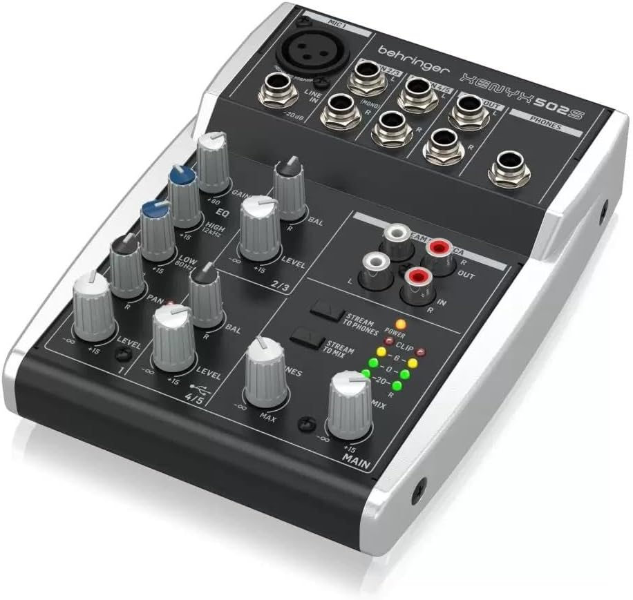 Behringer XENYX 502S Premium Analog 5-Input Mixer with USB Streaming Interface
