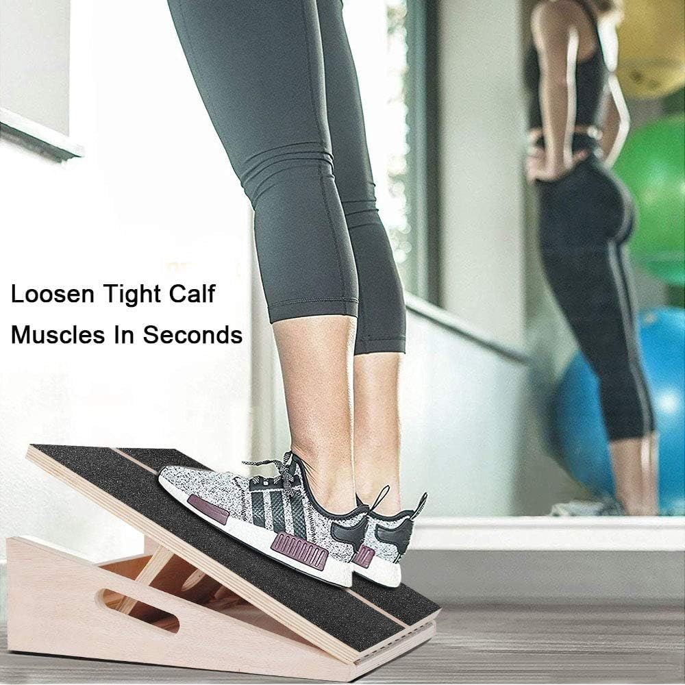 Professional Wooden Slant Board, Adjustable Incline Board and Calf Stretcher, Stretch Board - Extra Side-Handle Design for Portability (Black Full Cover) image number 5