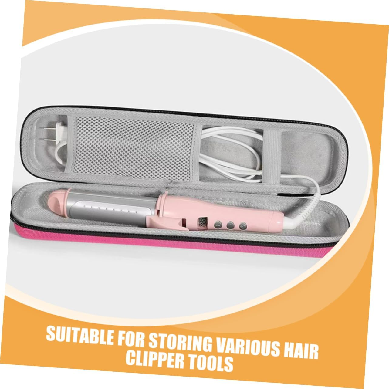 ADOCARN Heat Resistant Hair Tool Travel Bag for Curling Iron Hair Straightener Portable Storage Pouch Hard Shell Lightweight Organizer for Travel image number 2