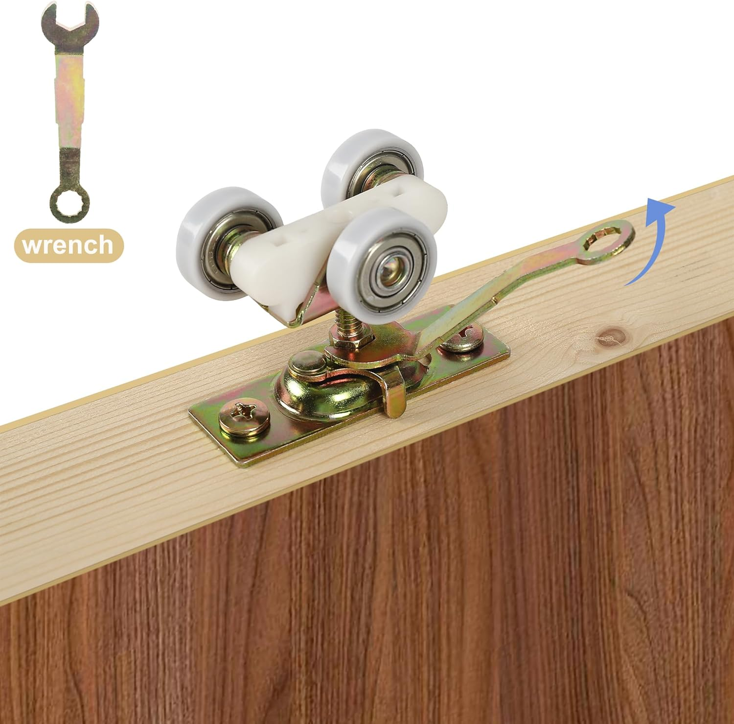 Maxxgeek Sliding Pocket Door Top Hanger Rollers Fit Johnson Part #1125 & #1500 Hardware Kit, 1'' Nylon Ball Bearing Wheels, 200Lbs Weight Capacity, 2 Pack image number 4