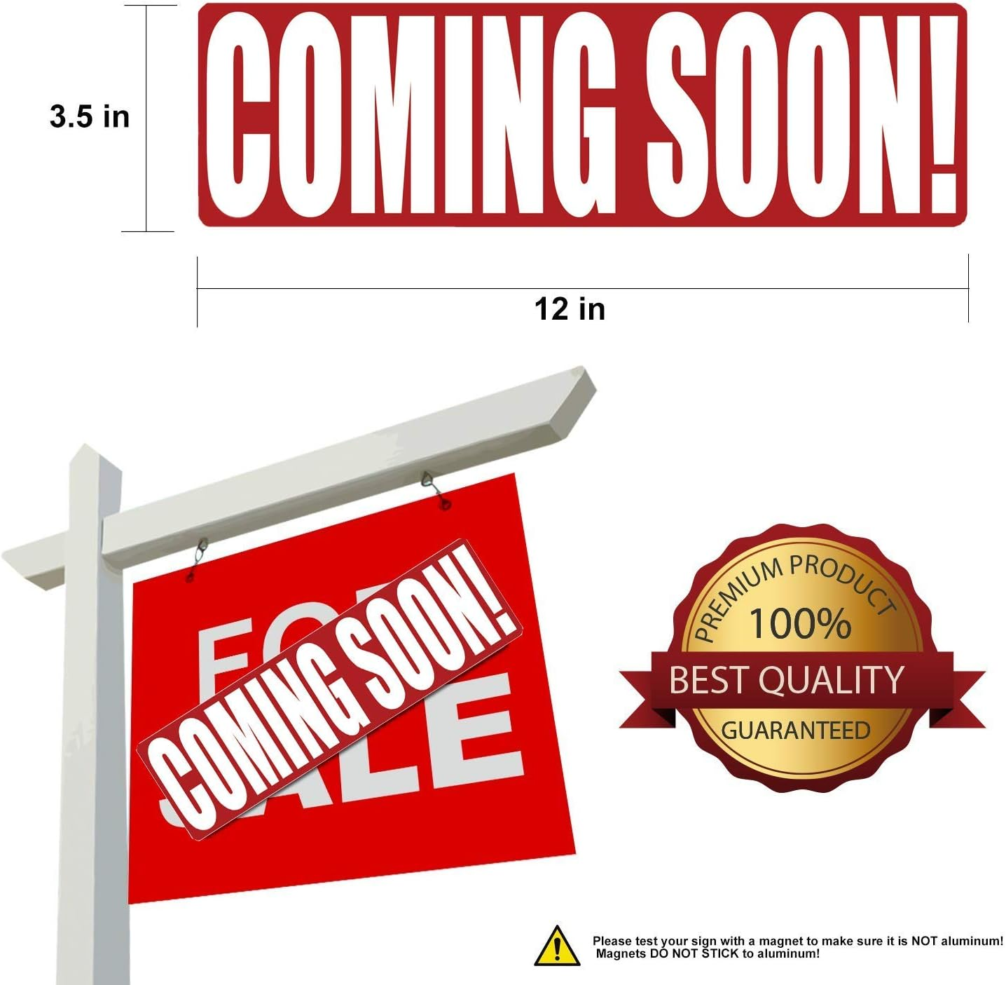 Realtors' Reusable Coming Soon Sign - Magnetic Real Estate Rider image number 3