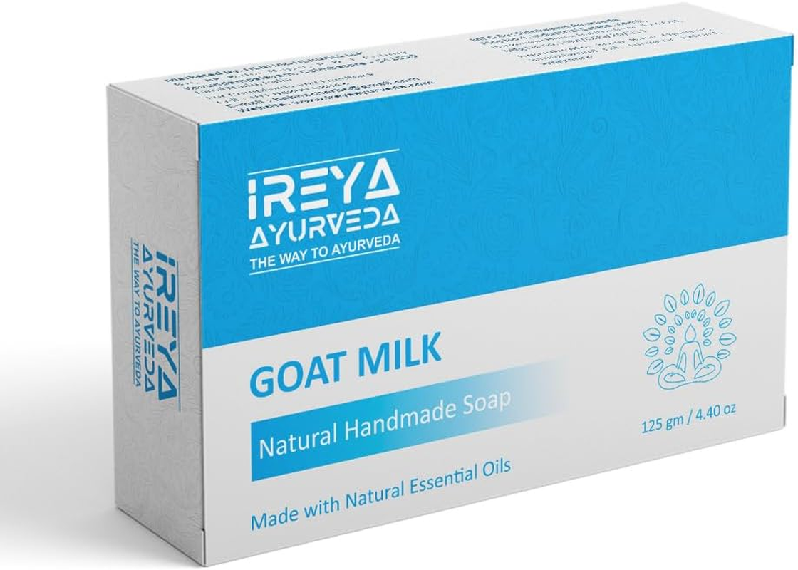 Ireya Ayurveda Goat Milk Soap - with Lavender Shea Butter & Aloe Vera Extract 125 G - Moisturizing Cleansing Soap Free from Parabens, SLS and Handmade Soap
