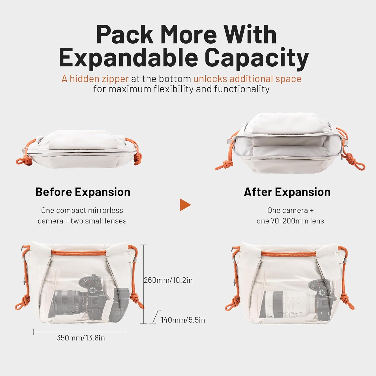 PGYTECH Onego Rope Strap Camera Bag &ndash; Multifunctional Shoulder Bag for Urban Photographers. Compact Camera Bag Compatible with Sony/Canon/Nikon/Mirrorless Cameras, Forest - Lilac image number 5