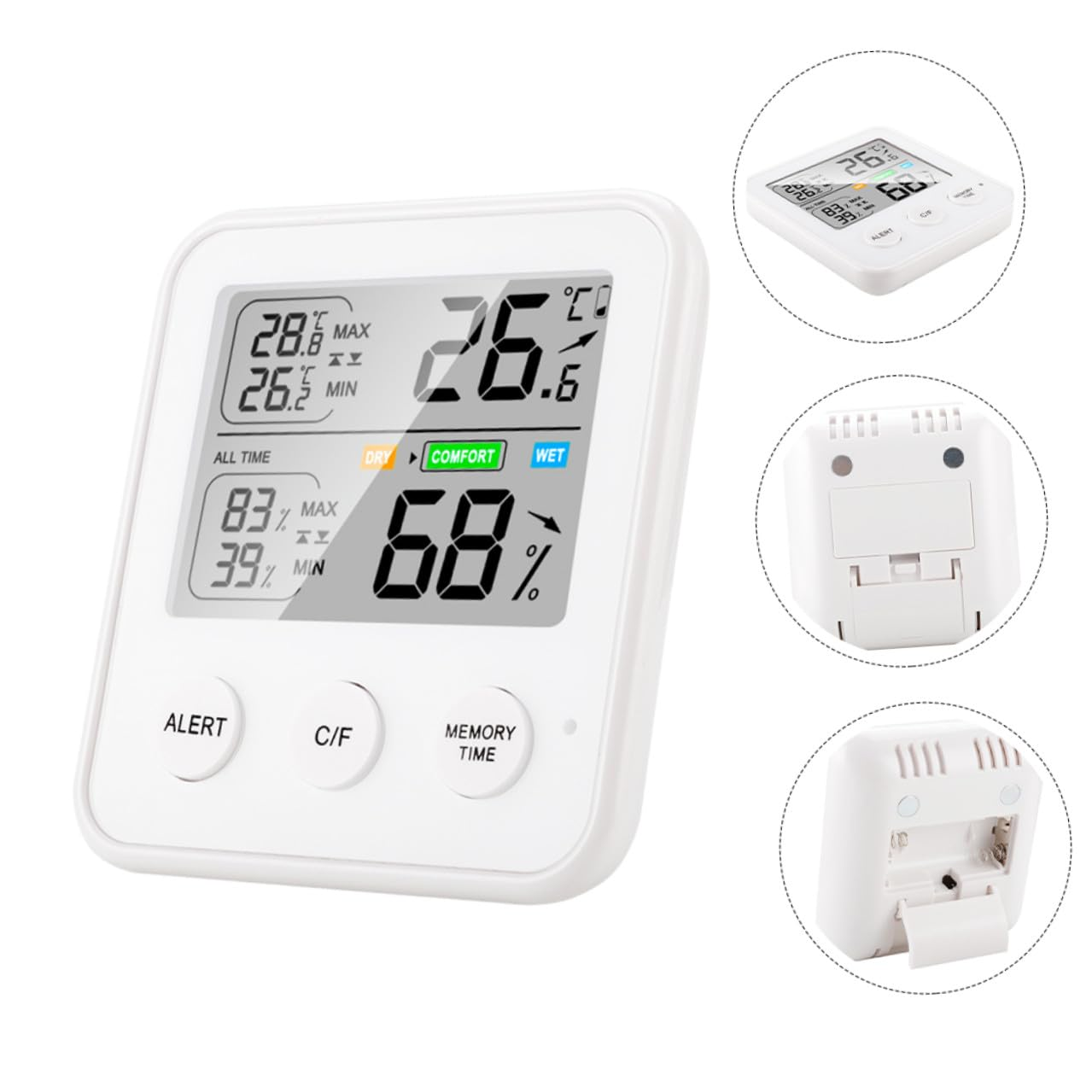 High-Precision Digital Hygrometer Thermometer for Indoor Use Screen Temperature Gauge with Humidity Sensor Multipurpose Electronic Device for Home and Office Monitoring image number 3