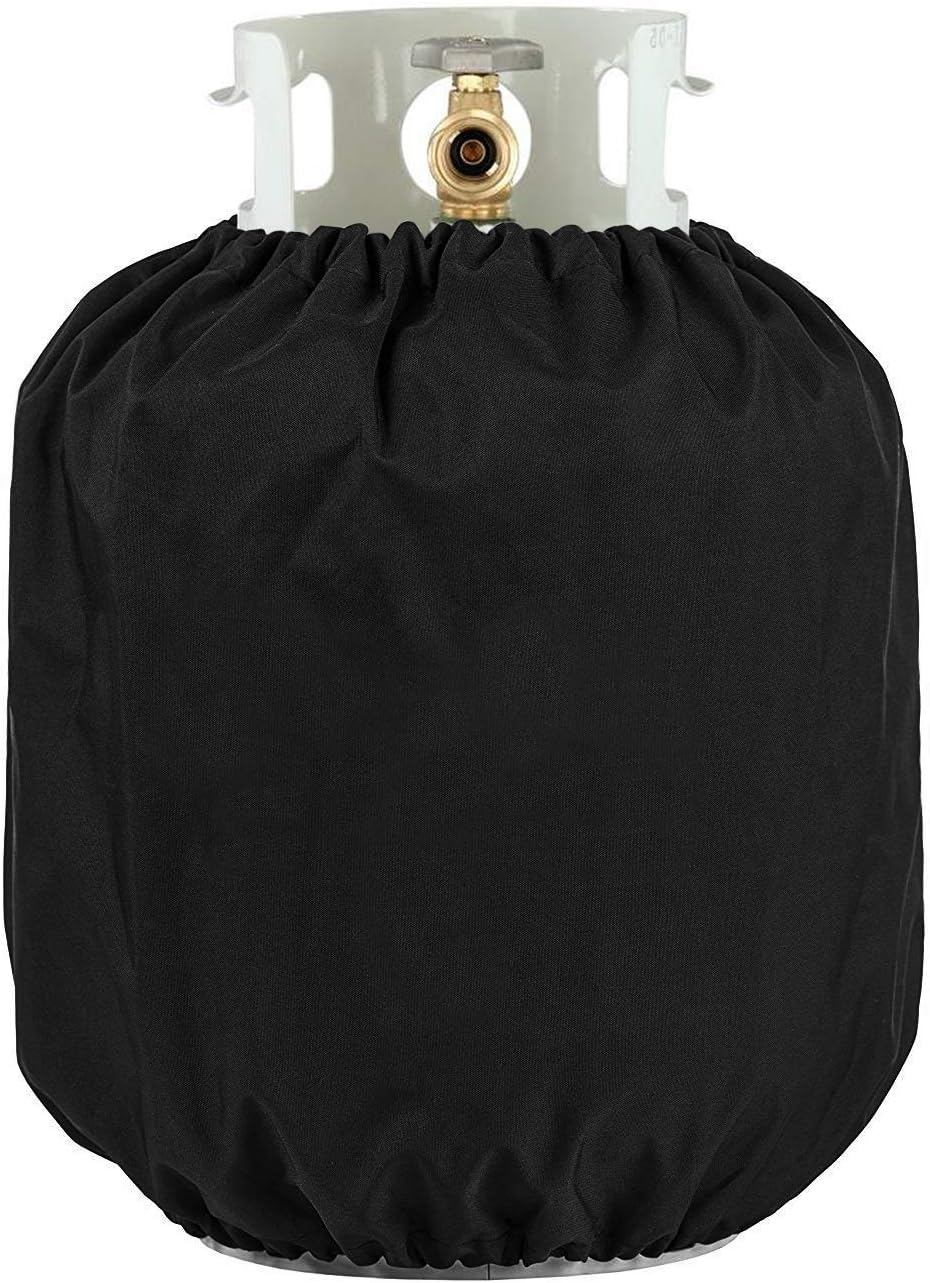 Linkool 20 Lb. Propane Tank Cover,Black,14" Dia X16.5,Hides Often Ugly/Rusty/Dirty Tank Cylinder,All Weather Protection image number 3