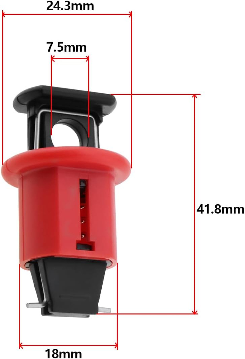 Emsea 5 Pcs Lock Out MCB Circuit Breaker Device Push Pin Out Lock Industrial Grade Breaker Switch Lock for Electrical Lockout Loto Device image number 5