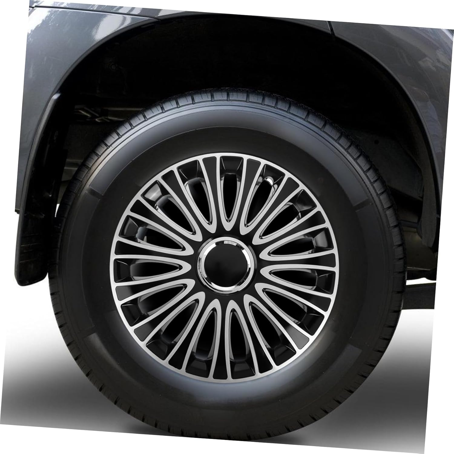 LABRIMP Automotive Hubcap Cover Silver Durable Wheel Center Cap Replacement for Car Rim Decoration Easy Installation image number 3