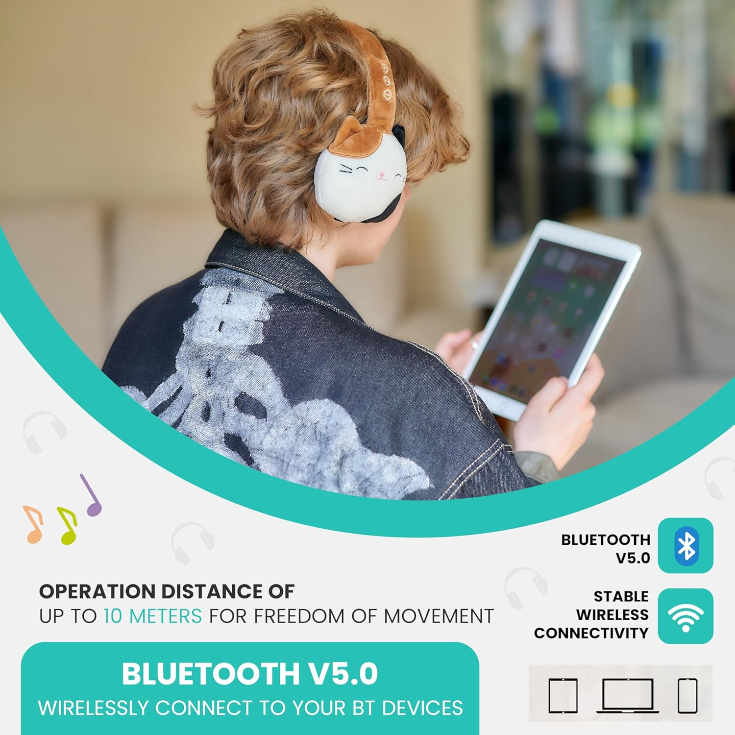 Squishmallows Plush Bluetooth Headphones - Cam