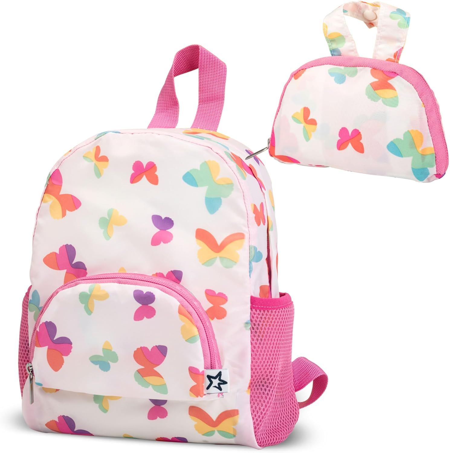 Tiny Twinkle Toddler Backpack &ndash; Lightweight, Waterproof, Folds up into Pouch. Great for Travel, Daycare, Beach, Swim School