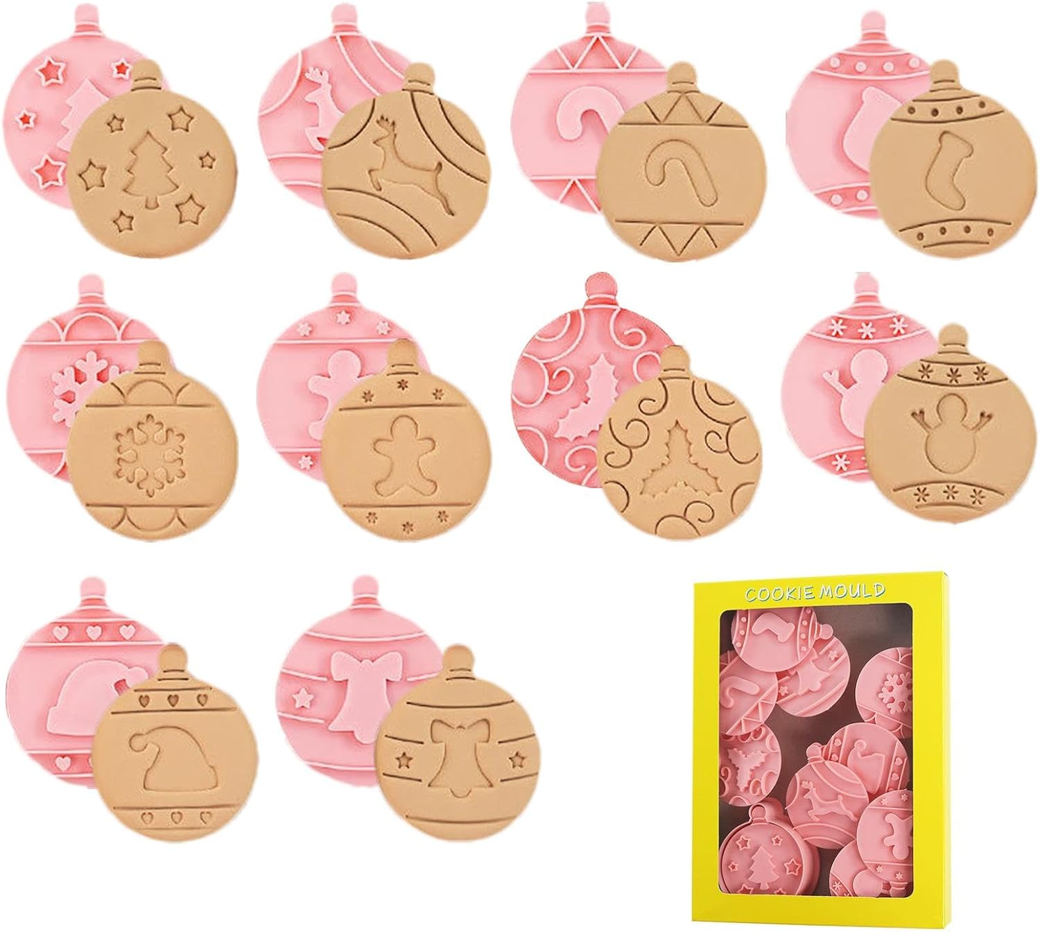 Embossing Cookie Cutters - Baking Mold Embossing Cookie Shapes | Christmas Cookie Cutter Kit for , Fondant, Cake Decoration image number 2